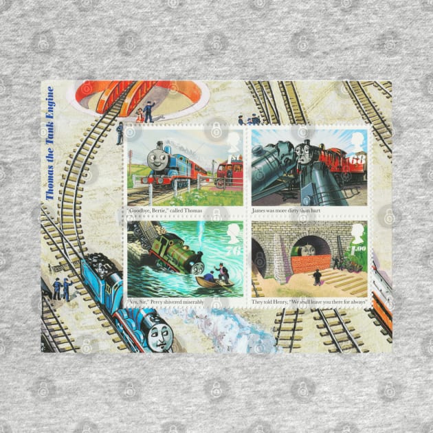 Vintage Thomas the Tank Engine Royal Mail Stamps by sleepyhenry